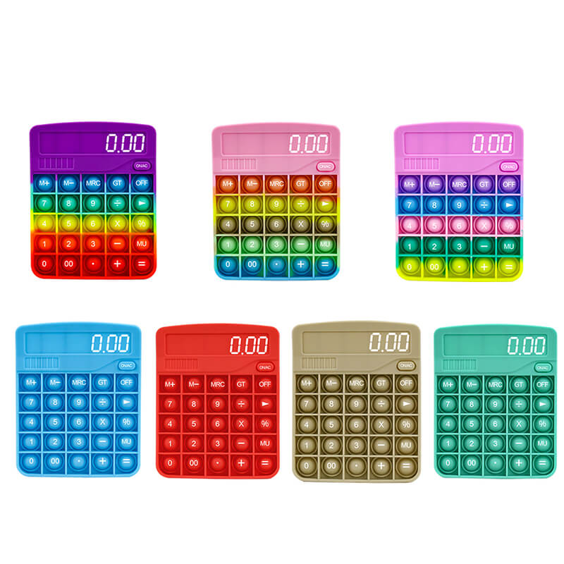 Silicone Pop It Fidget Toy Calculator Shape Sensory Bubble