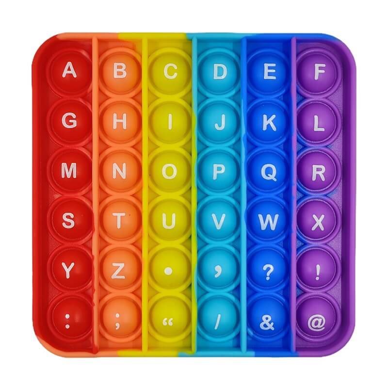 Silicone Pop It Fidget Toy Number Letter Multiplication Design 3