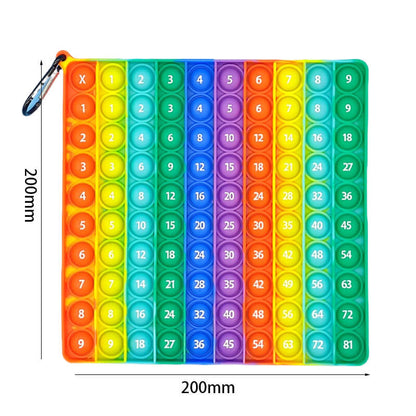 Silicone Pop It Fidget Toy Number Letter Multiplication Design 4