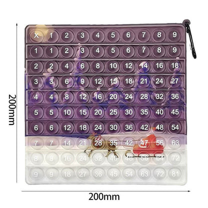 Silicone Pop It Fidget Toy Number Letter Multiplication Design 16