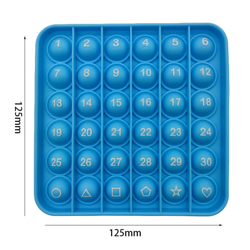 Silicone Pop It Fidget Toy Number Letter Multiplication Design 7