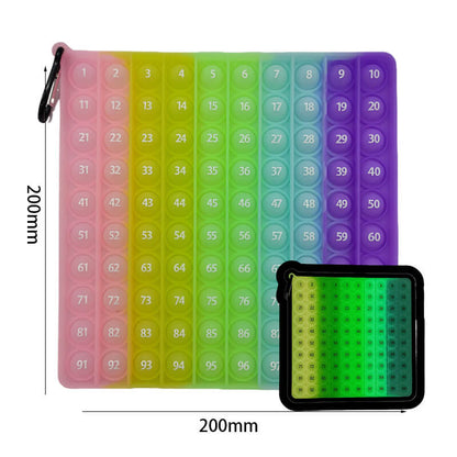 Silicone Pop It Fidget Toy Number Letter Multiplication Design 8