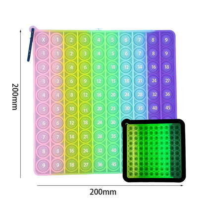 Silicone Pop It Fidget Toy Number Letter Multiplication Design 9