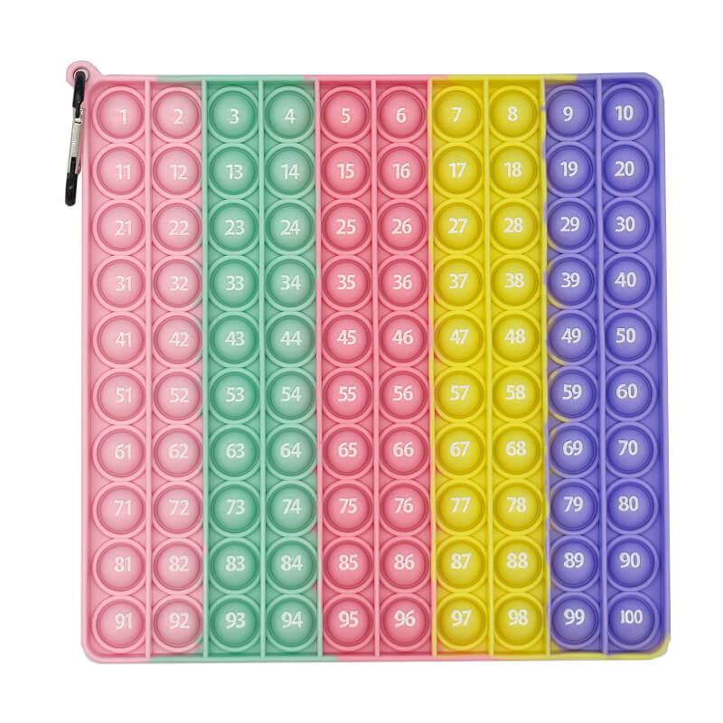 Silicone Pop It Fidget Toy Number Letter Multiplication Design 10
