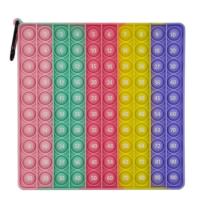 Silicone Pop It Fidget Toy Number Letter Multiplication Design 11