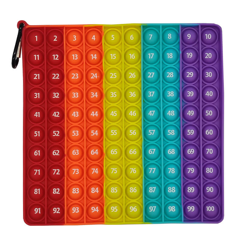 Silicone Pop It Fidget Toy Number Letter Multiplication Design 12