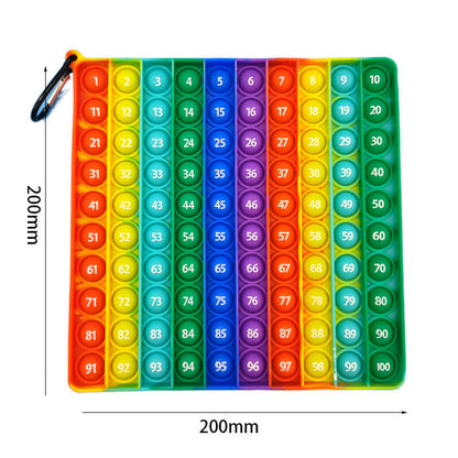 Silicone Pop It Fidget Toy Number Letter Multiplication Design 18