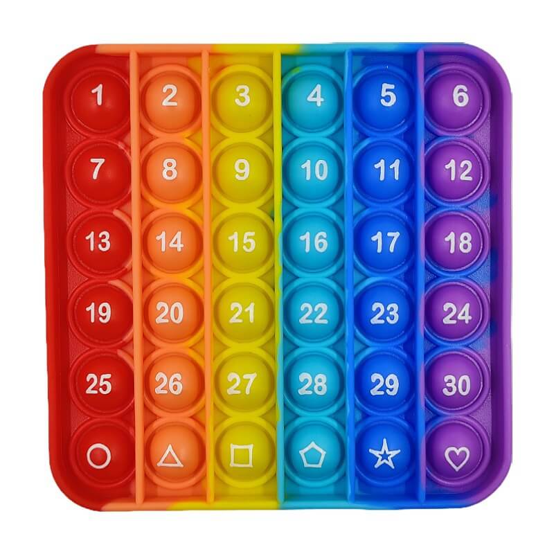 Silicone Pop It Fidget Toy Number Letter Multiplication Design 2