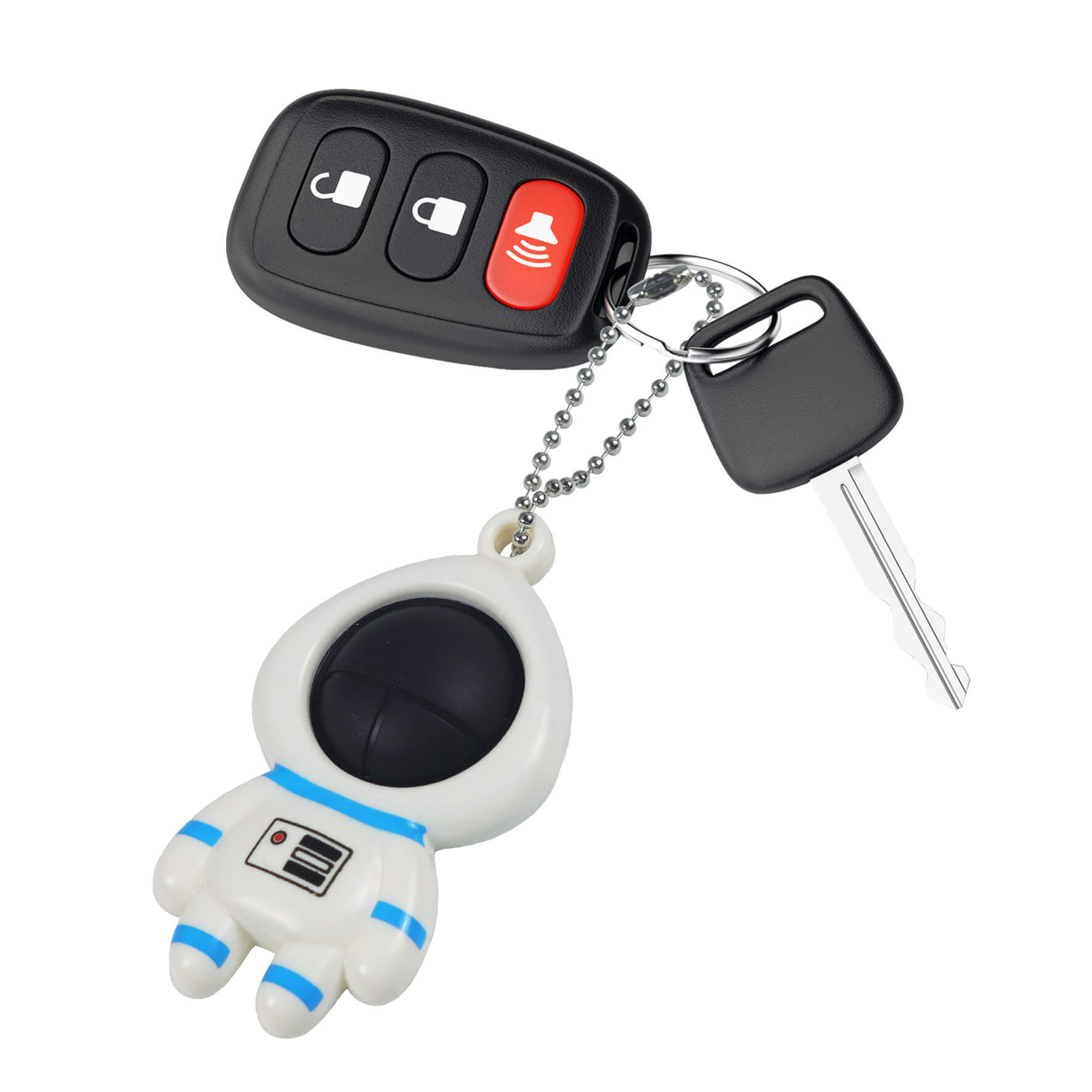 Astronaut Silicone Simple Dimple Fidget Toy Keychain 2
