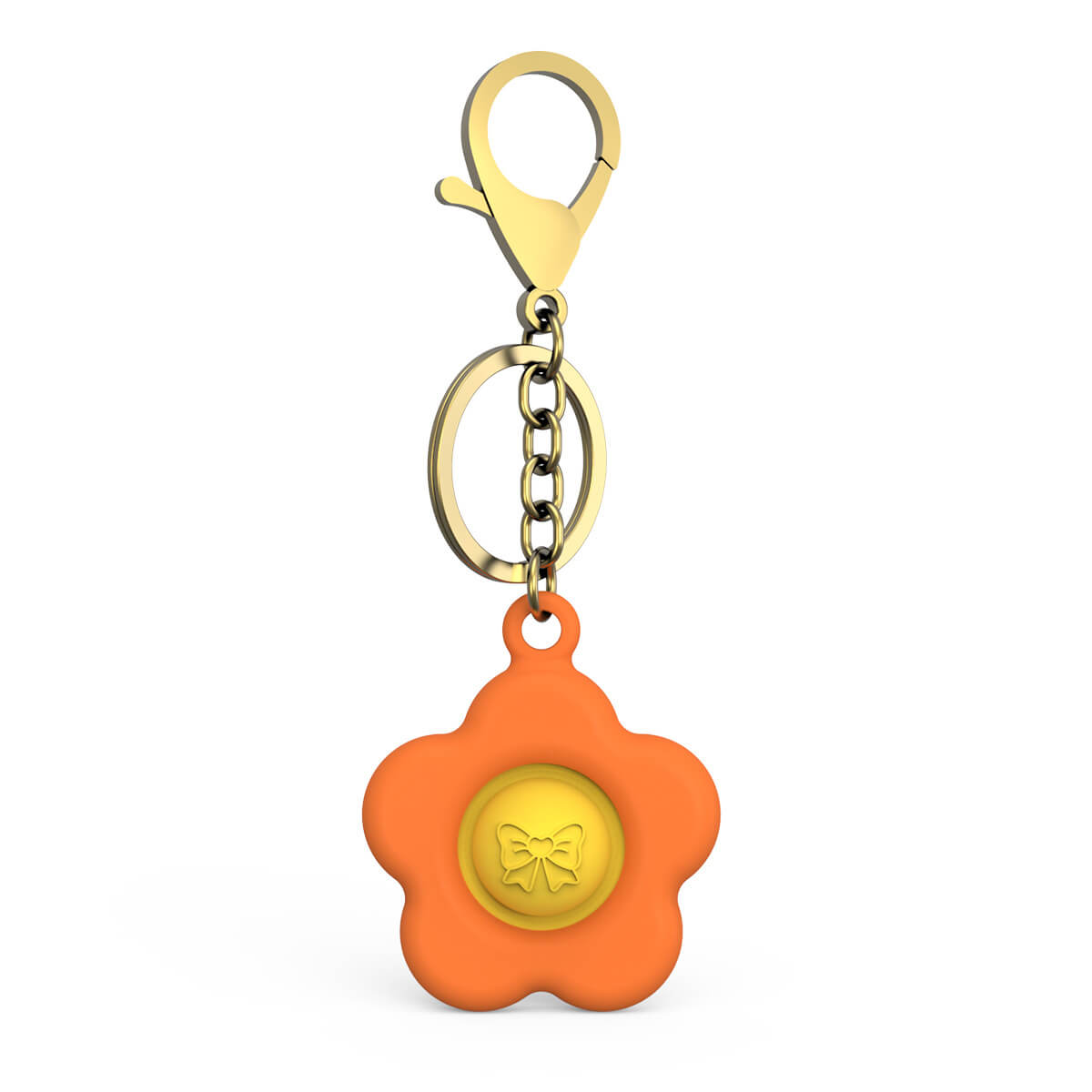 Silicone Pop It Fidget Toy Flower Keychain with One Popper 2