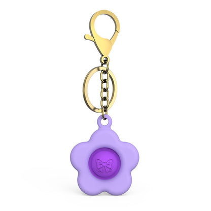 Silicone Pop It Fidget Toy Flower Keychain with One Popper 4