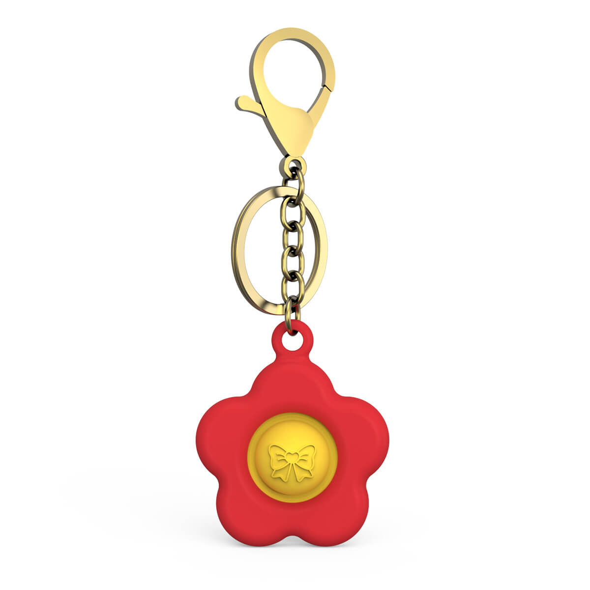 Silicone Pop It Fidget Toy Flower Keychain with One Popper 5