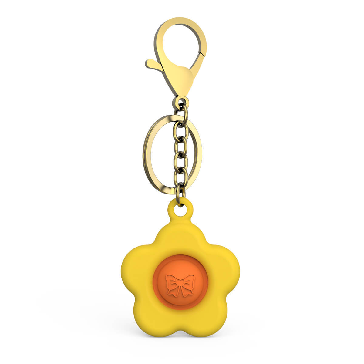 Silicone Pop It Fidget Toy Flower Keychain with One Popper 6