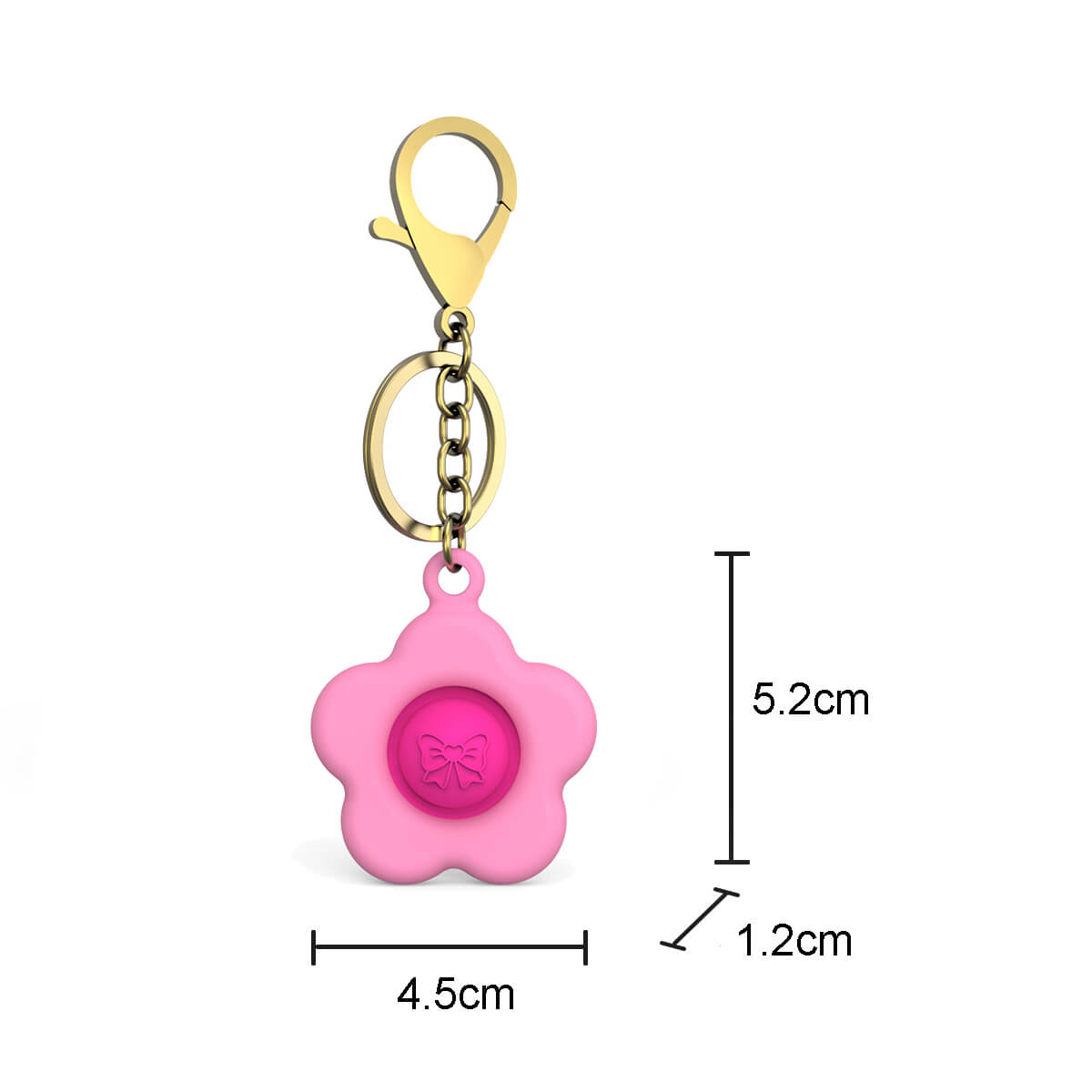 Silicone Pop It Fidget Toy Flower Keychain with One Popper 7