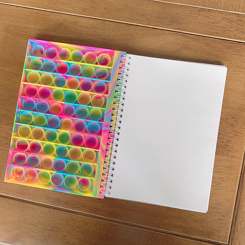 Silicone Pop It Fidget Toy Notebook A5 50 Sheets 10