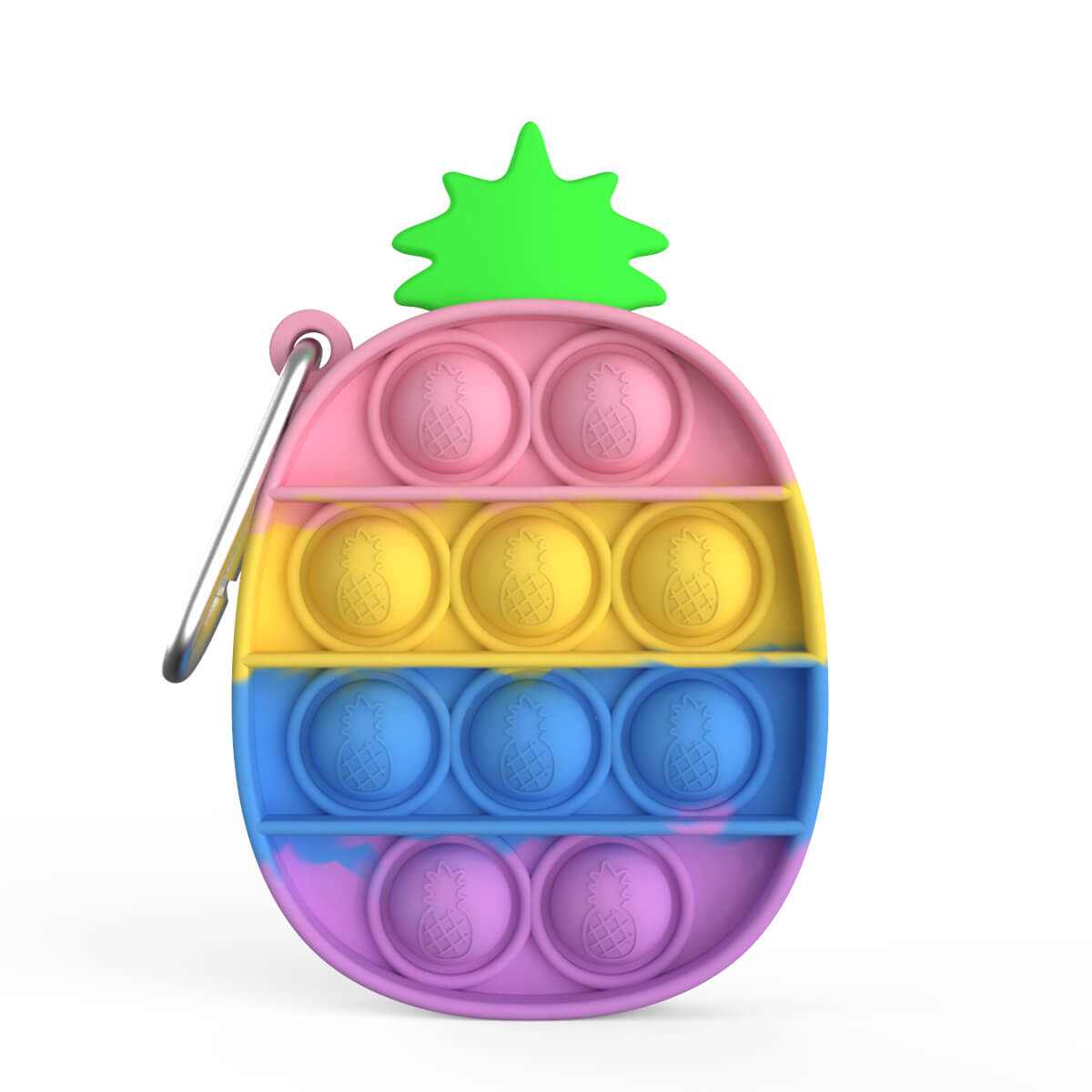 Silicone Pop It Fidget Toy Three Horns Beast Key Chain 7.7x6.5cm 6