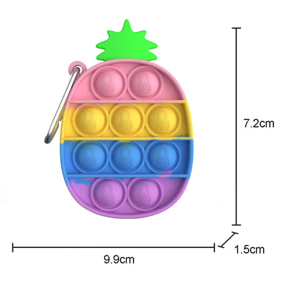 Silicone Pop It Fidget Toy Three Horns Beast Key Chain 7.7x6.5cm 7