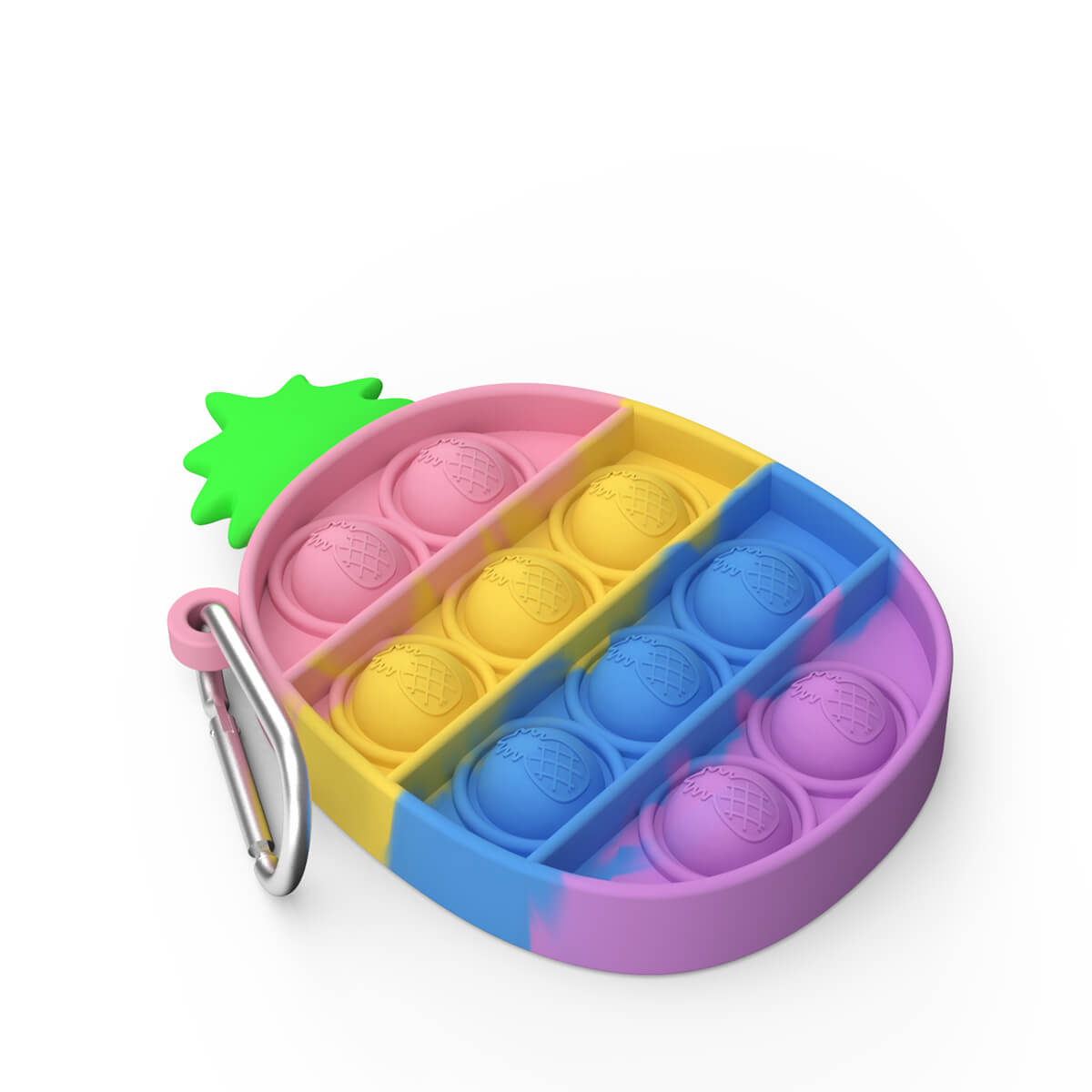 Silicone Pop It Fidget Toy Three Horns Beast Key Chain 7.7x6.5cm 9