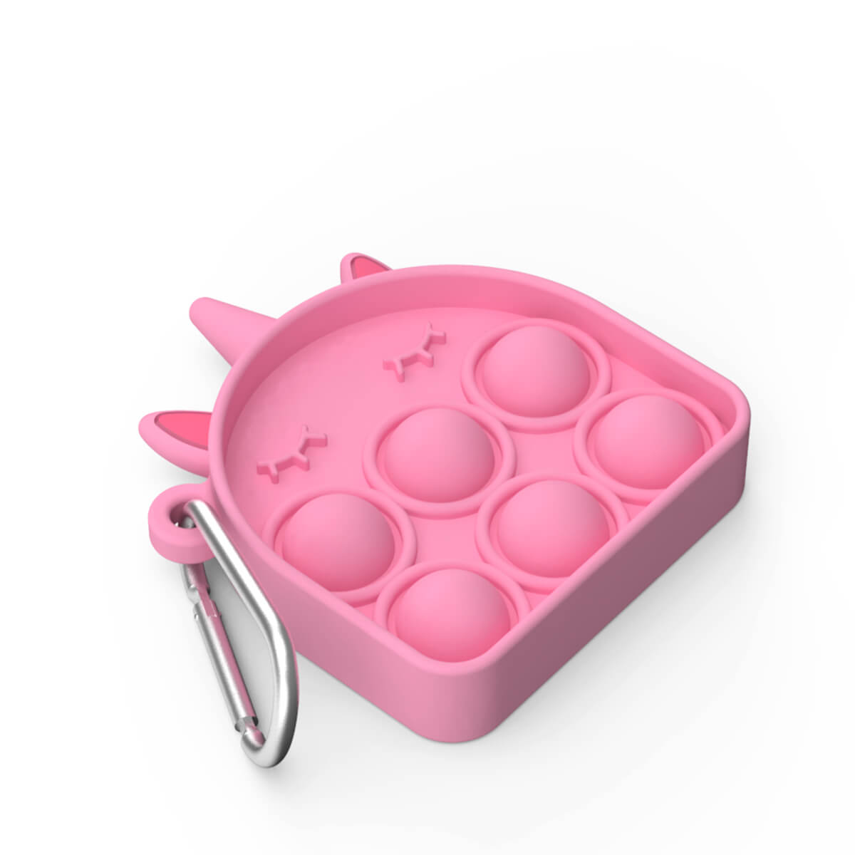Silicone Pop It Fidget Toy Three Horns Beast Key Chain 7.7x6.5cm 18