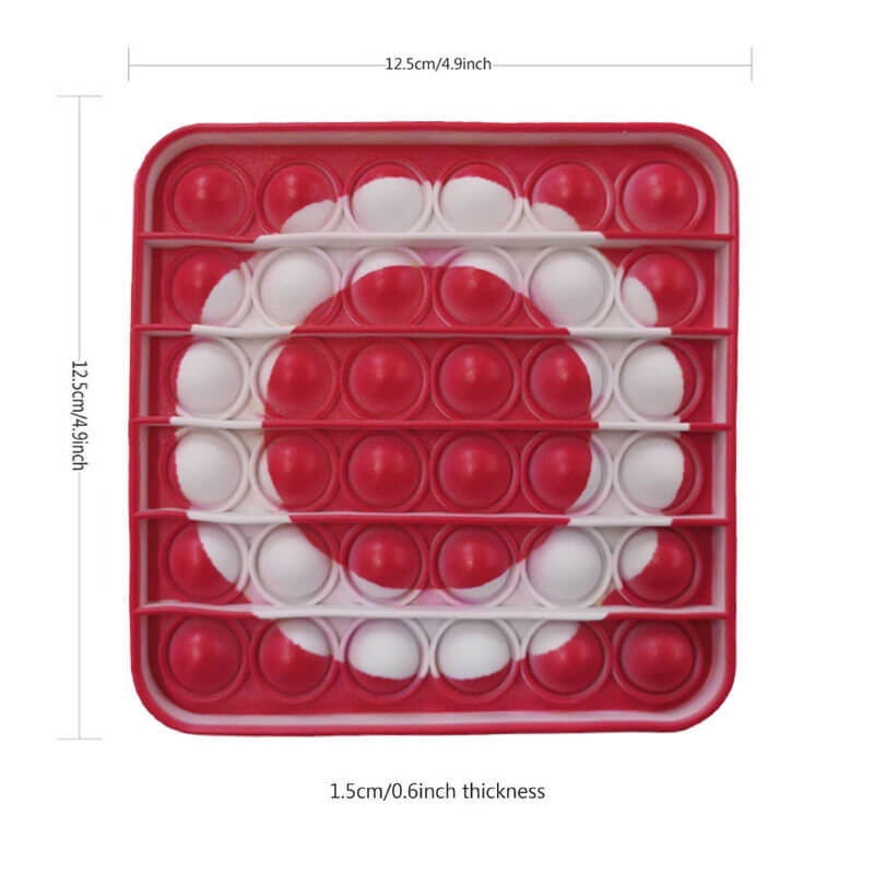 Silicone Pop It Fidget Toy Square Bubble Printed Squid Game 9
