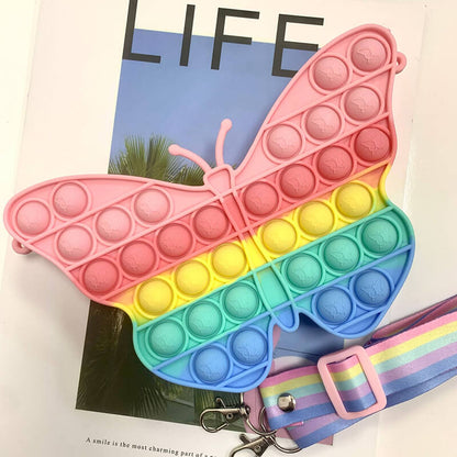 Silicone Pop It Fidget Toy Purse Sensory Bag for Kids and Adults 24
