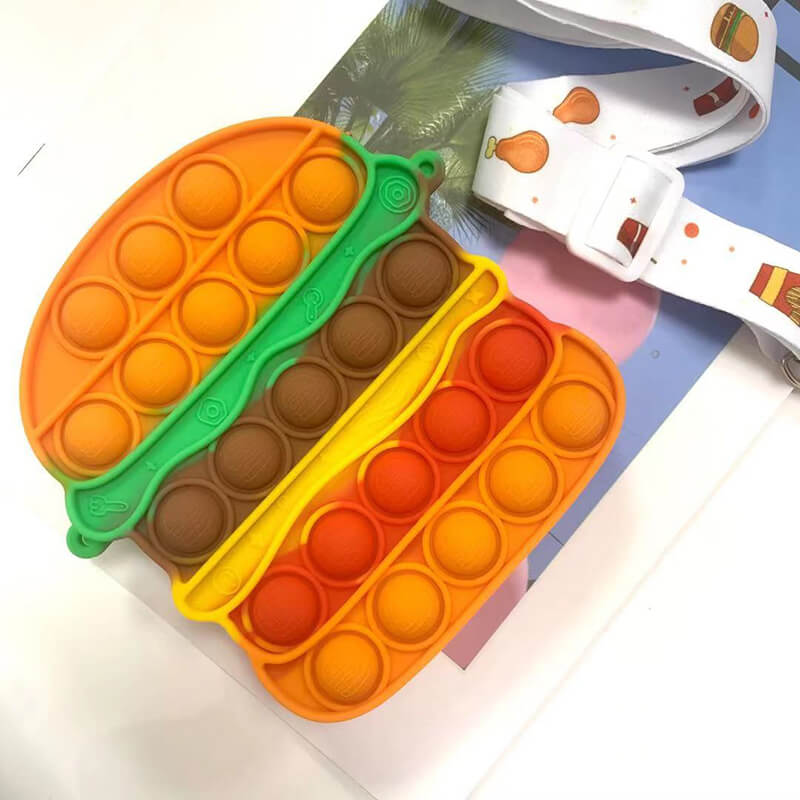 Silicone Pop It Fidget Toy Purse Sensory Bag for Kids and Adults 26