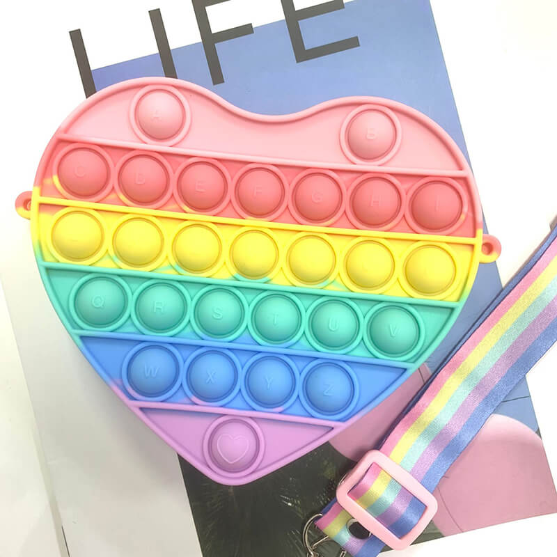 Silicone Pop It Fidget Toy Purse Sensory Bag for Kids and Adults 20