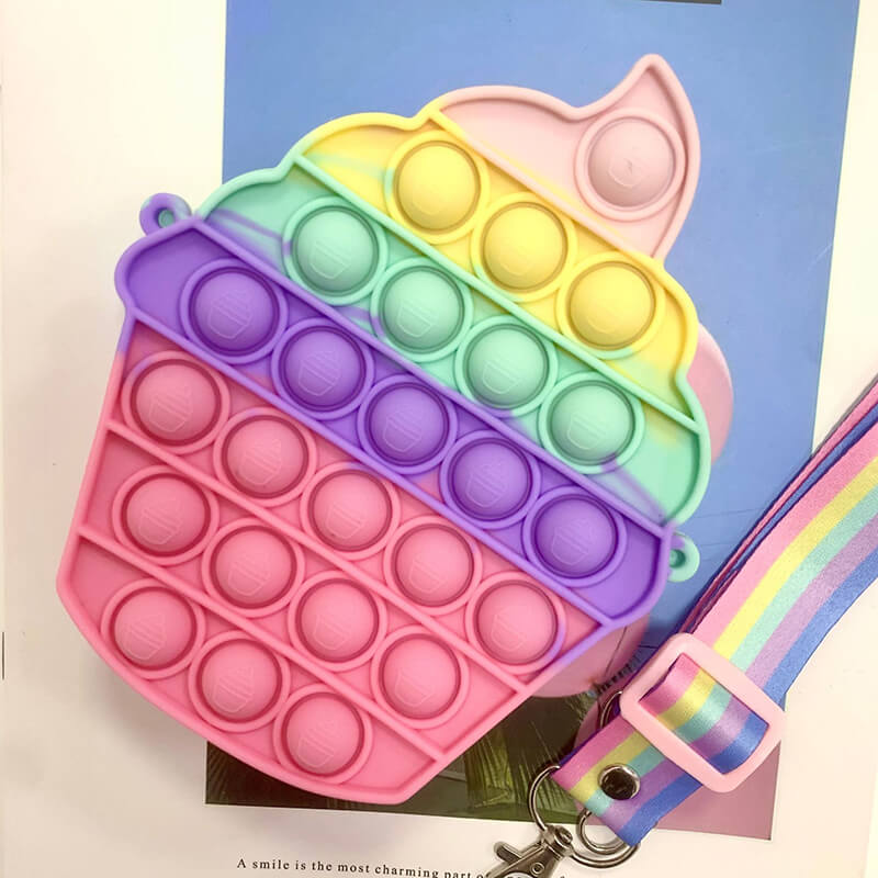 Silicone Pop It Fidget Toy Purse Sensory Bag for Kids and Adults 21