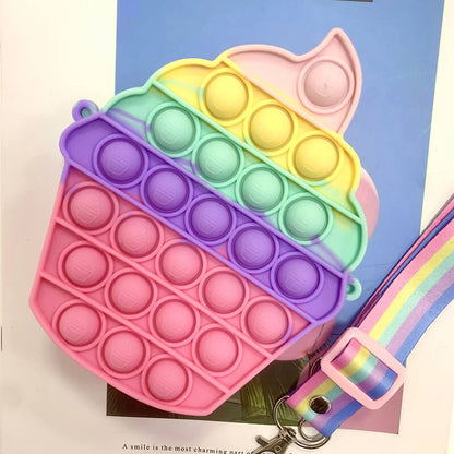 Silicone Pop It Fidget Toy Purse Sensory Bag for Kids and Adults 21