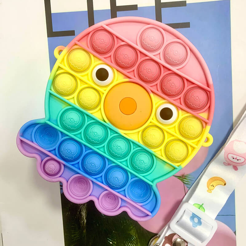 Silicone Pop It Fidget Toy Purse Sensory Bag for Kids and Adults 22