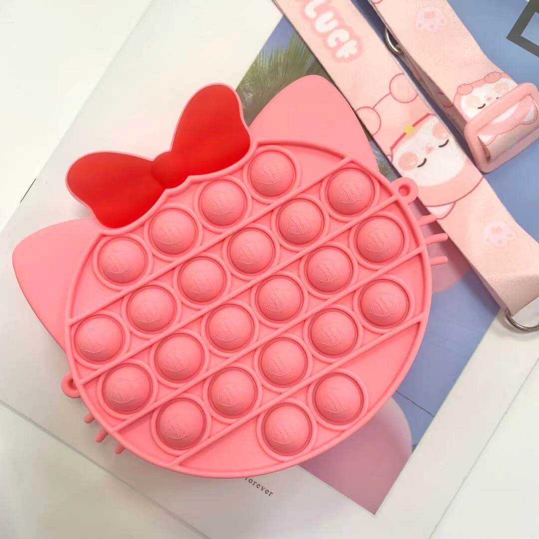 Silicone Pop It Fidget Toy Purse Sensory Bag for Kids and Adults 7