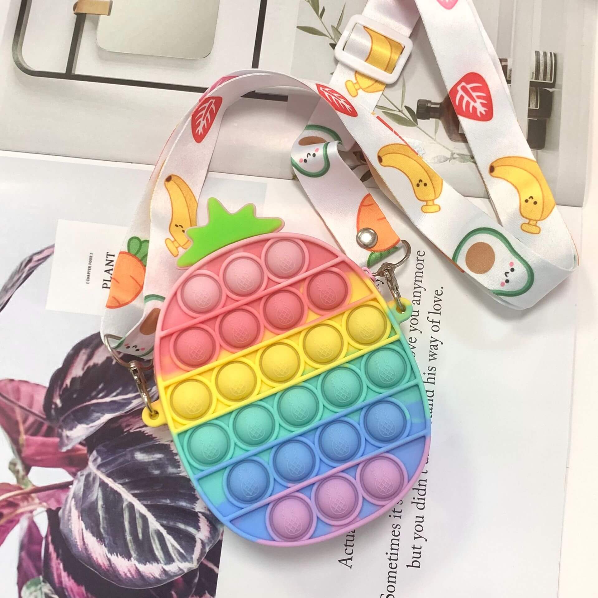 Silicone Pop It Fidget Toy Purse Sensory Bag for Kids and Adults 8