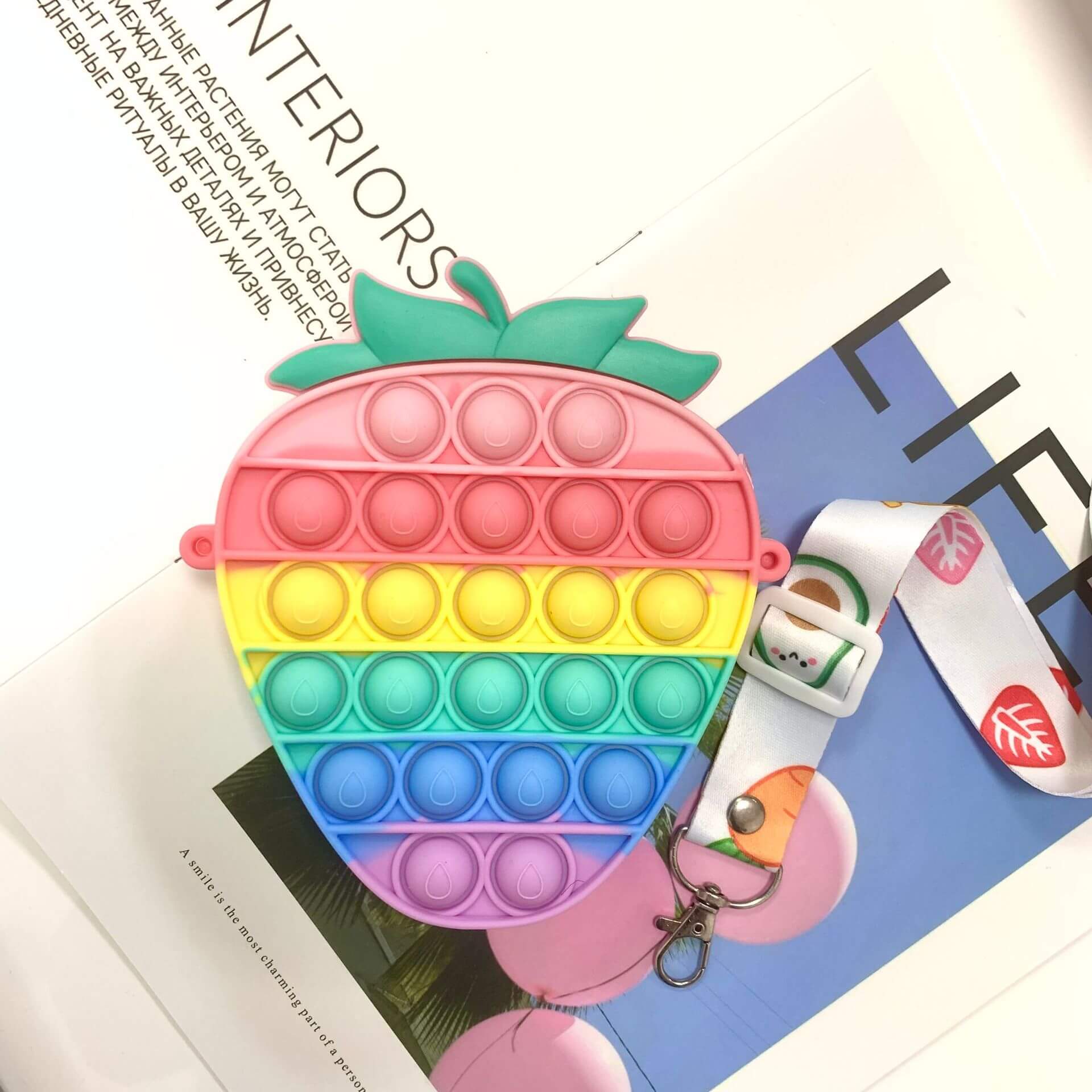 Silicone Pop It Fidget Toy Purse Sensory Bag for Kids and Adults 9