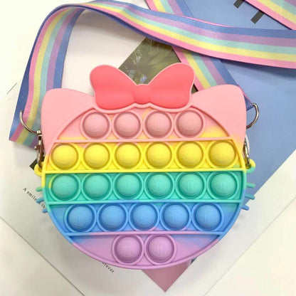 Silicone Pop It Fidget Toy Purse Sensory Bag for Kids and Adults 11