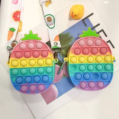 Silicone Pop It Fidget Toy Purse Sensory Bag for Kids and Adults 15