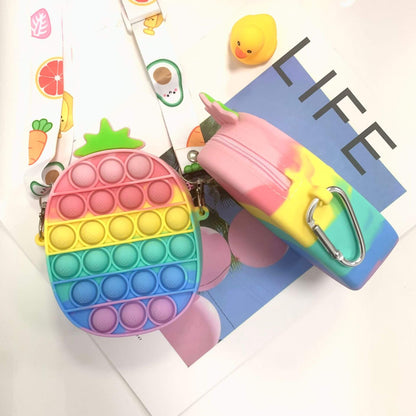 Silicone Pop It Fidget Toy Purse Sensory Bag for Kids and Adults 16