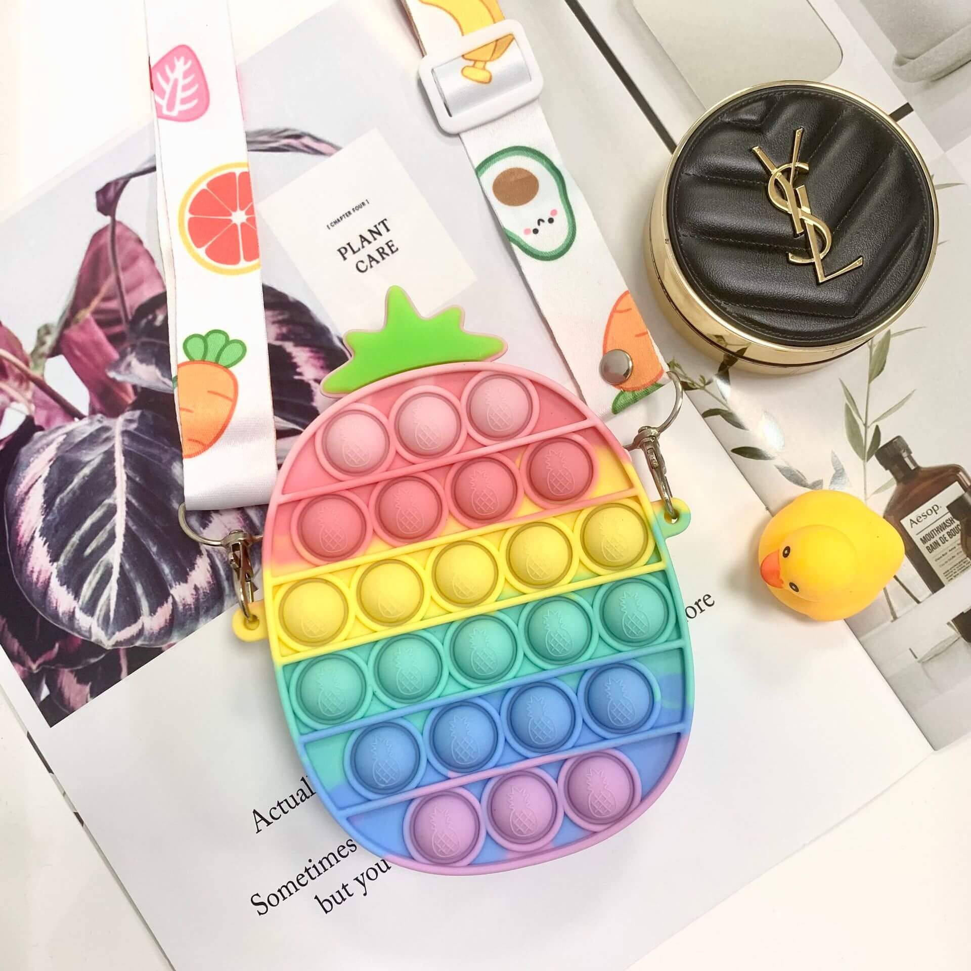 Silicone Pop It Fidget Toy Purse Sensory Bag for Kids and Adults 17