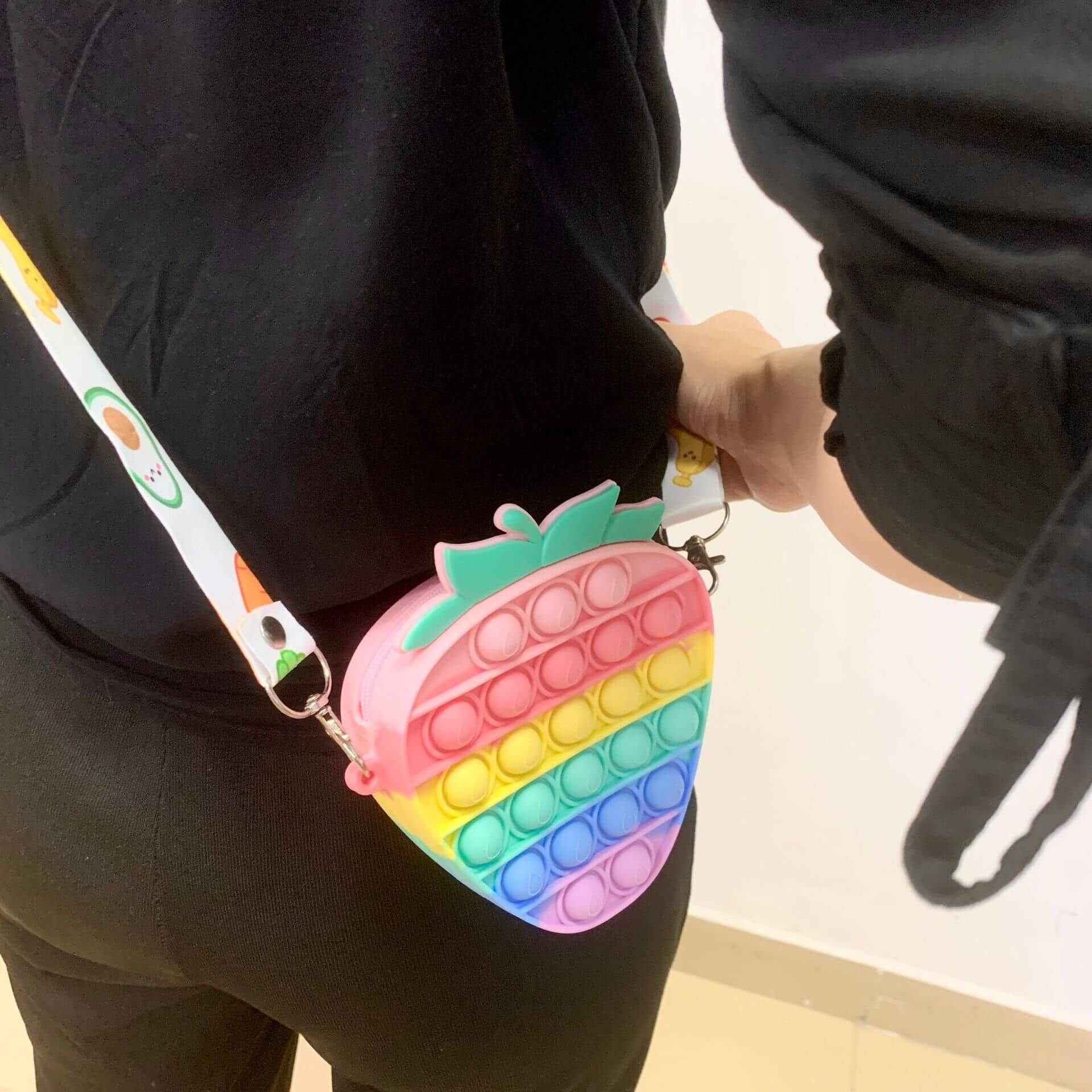 Silicone Pop It Fidget Toy Purse Sensory Bag for Kids and Adults 6
