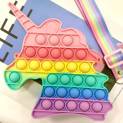 Silicone Pop It Fidget Toy Purse Sensory Bag for Kids and Adults 23