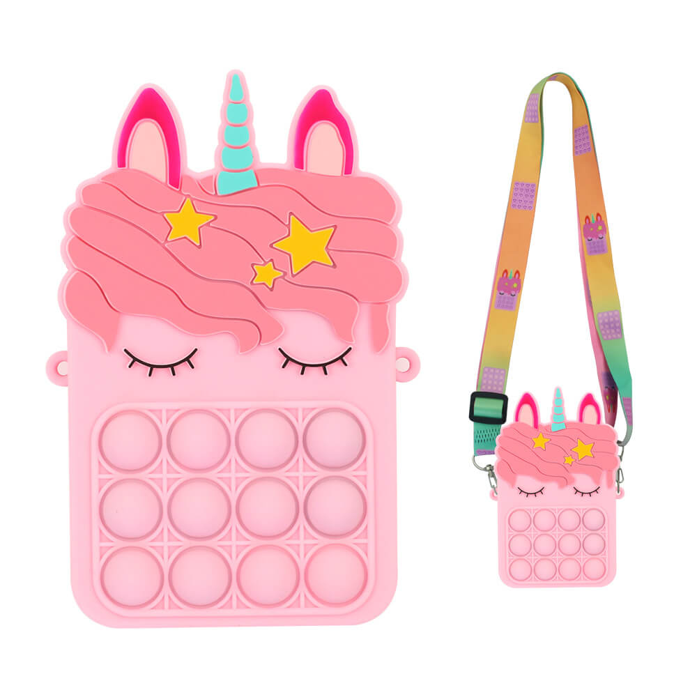 Silicone Pop It Fidget Toy Unicorn Purse 13.7 x 8.1cm 4
