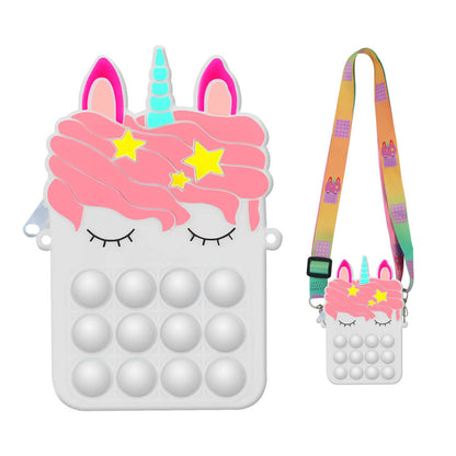 Silicone Pop It Fidget Toy Unicorn Purse 13.7 x 8.1cm 5