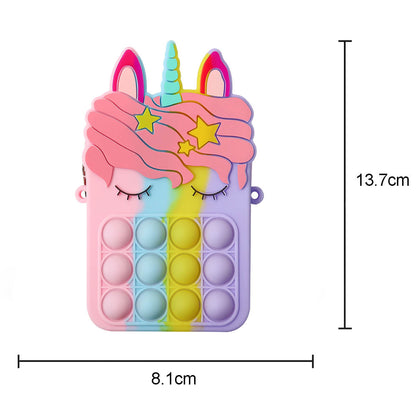 Silicone Pop It Fidget Toy Unicorn Purse 13.7 x 8.1cm 6