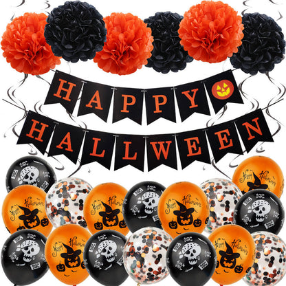 Halloween Balloon Decoration Kit with Paper Flower Balls