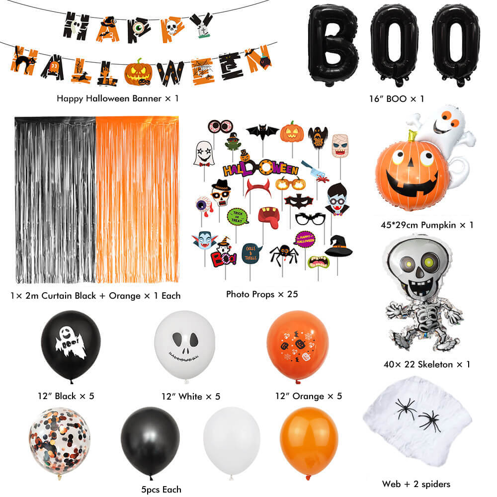 Halloween Boo Foil Balloon Kit Party Decoration Set 3