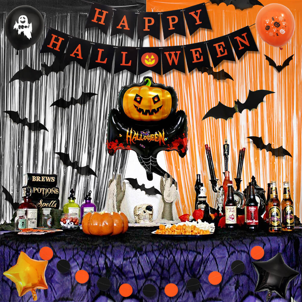 Halloween Pumpkin Foil Balloon Kit Party Decoration Set 4