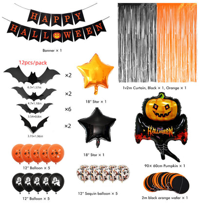 Halloween Pumpkin Foil Balloon Kit Party Decoration Set 2