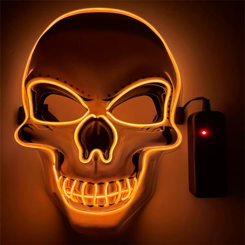 White Skull Glowing Halloween Mask Party Decoration 9