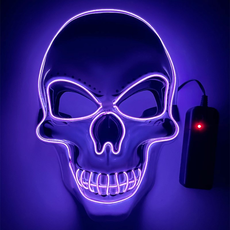 White Skull Glowing Halloween Mask Party Decoration 7
