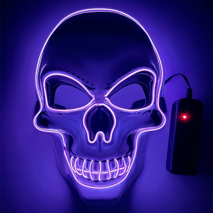 White Skull Glowing Halloween Mask Party Decoration 7