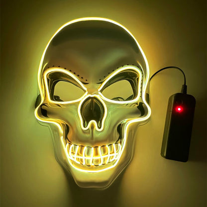 White Skull Glowing Halloween Mask Party Decoration 10